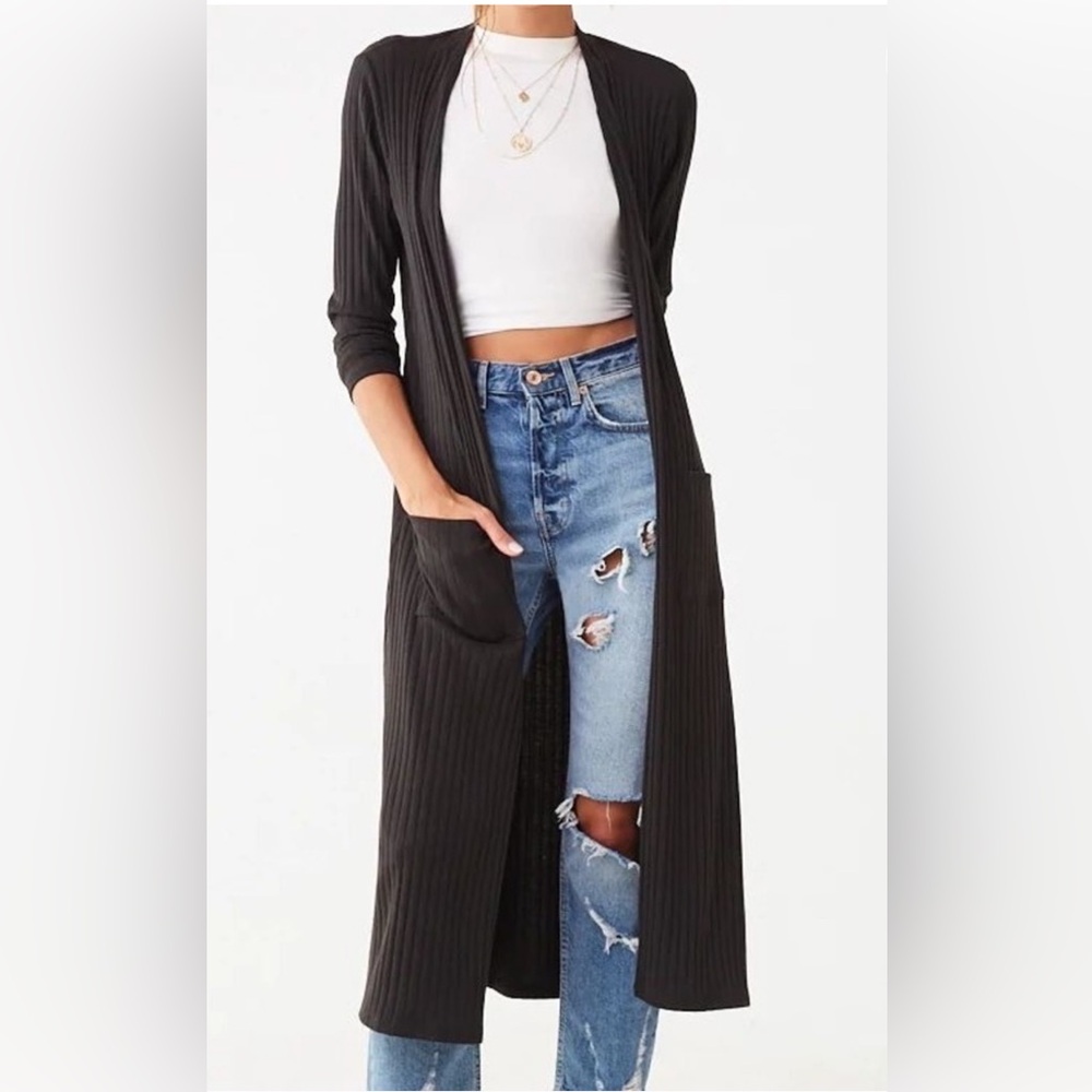 Jolie Black Long Cardigan